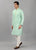 Aqua Green Gold Embroidered Kurta Set