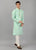 Aqua Green Gold Embroidered Kurta Set
