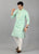 Aqua Green Gold Embroidered Kurta Set