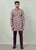 Wine Floral Brush Kurta