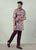 Wine Floral Brush Kurta