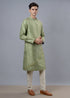 OLIVE GREEN  MULTI WEAVE KURTA