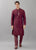 Wine Mirror Work Kurta Set