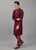 Wine Mirror Work Kurta Set