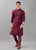 Wine Mirror Work Kurta Set