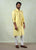 Pale Yellow Pink Cher kurta with jacket