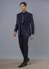 BLUE METALLIC PETAL TUXEDO