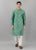 Green Free Hand Floral Kurta Set