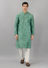 Green Free Hand Floral Kurta Set