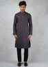 Black & Purple Kurta Set