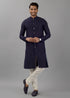 Midnight Blue Texture Kurta Set