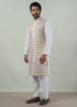 Golden Prismatic Block Print Kurta