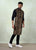 Black Golden Prismatic Block Print Kurta