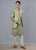 OLIVE GREEN MULTI WEAVE  KURTA  WITH JACKET