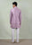 DUSTY LILAC FLOWER KURTA SET WITH LAYERED JACKET