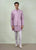 DUSTY LILAC FLOWER KURTA SET WITH LAYERED JACKET