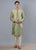 OLIVE GREEN MULTI WEAVE  KURTA  WITH JACKET