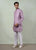 DUSTY LILAC FLOWER KURTA SET WITH LAYERED JACKET