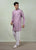 DUSTY LILAC FLOWER KURTA SET WITH LAYERED JACKET