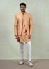 MUSTARD FLOWER PRINT KURTA SET LAYERED WITH JACKET