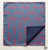 Reversible Steel Blue & Crimson Wave Silk Pocket Square