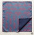 Reversible Steel Blue & Crimson Wave Silk Pocket Square