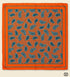 Burnt Orange & Teal Micro-Paisley Silk Pocket Square