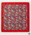 Vibrant Red & Slate Blue Paisley Silk Pocket Square