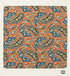 Burnt Orange & Teal Heritage Paisley Silk Pocket Square