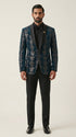 Teal Blue Black Sequin