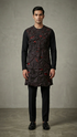 Black Origami Organza Kurta