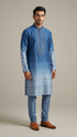 Blue Ombre Core Handwork Kurta