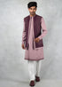 Onion Pink Kurta Set with Layered Jacket
