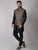 Black Kurta Set with Multicolour Jacket